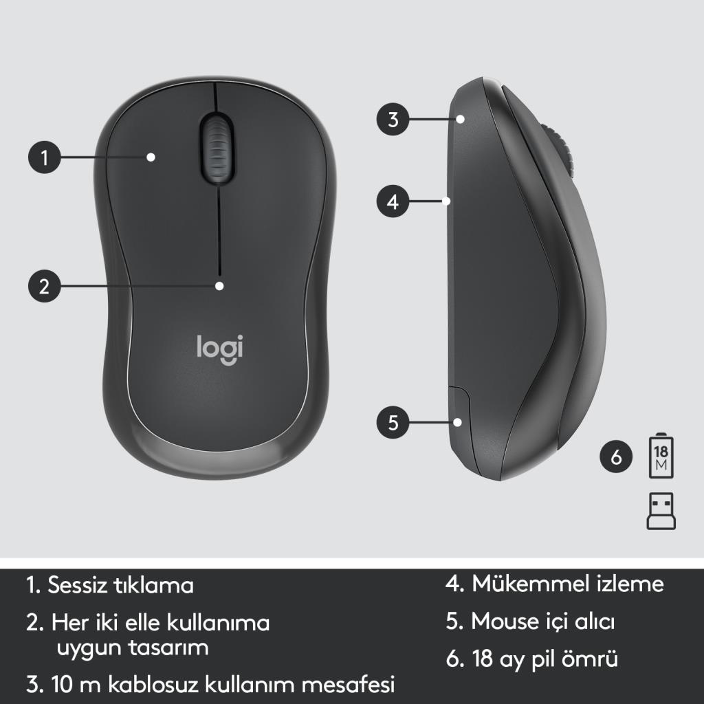 Klavyeler ve Setleri Logitech 920-009804 MK295 Kablosuz Siyah Klavye Mouse Set Satın Al