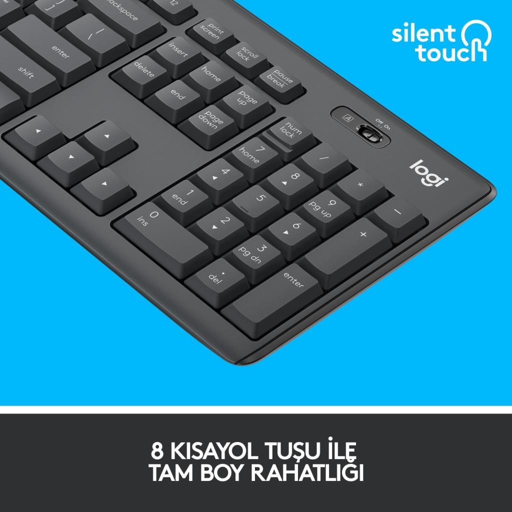 Klavyeler ve Setleri Logitech 920-009804 MK295 Kablosuz Siyah Klavye Mouse Set Satın Al