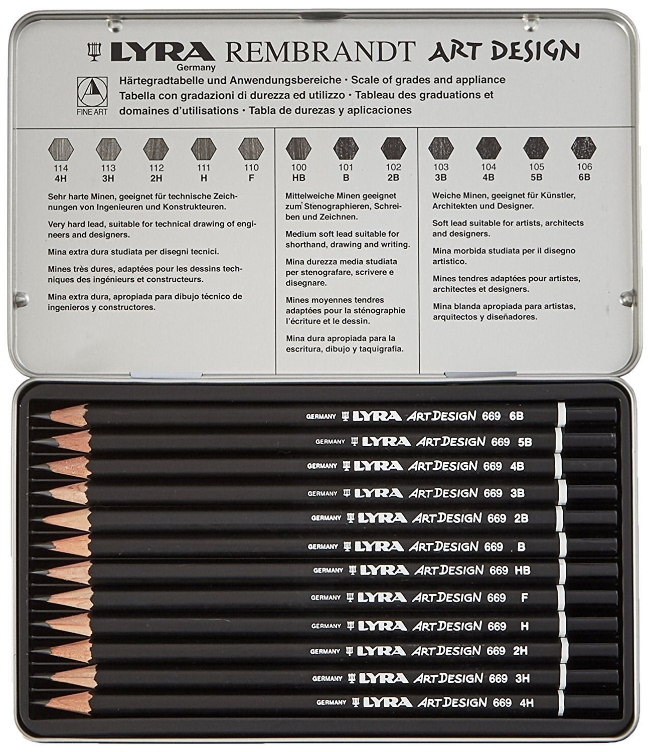 Kuru Boyalar Lyra Rembrandt Art Design Çizim Set Krşk Dereceler 12'li Metal Kt Satın Al