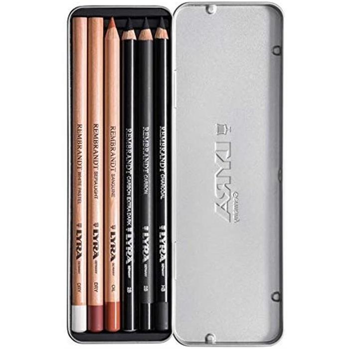 Kuru Boyalar Lyra Rembrandt Sketch ve Eskiz Kalem Seti 6'lı Metal Kutu Satın Al