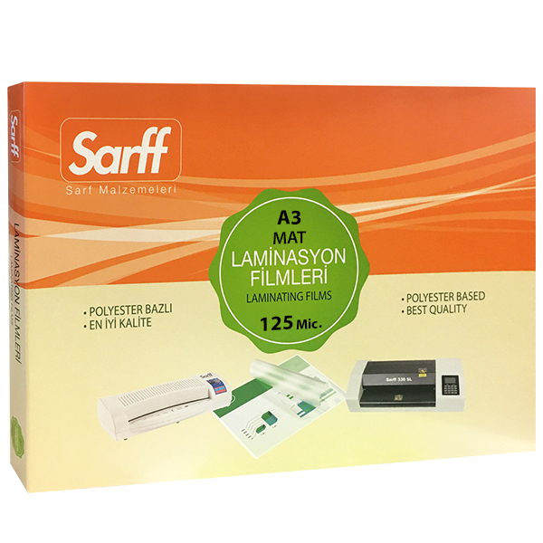 Laminasyon Filmleri SARFF 125MIC MAT LAMİNASYON FİLMLERİ - A3(426X303MM) - 100ADET Satın Al