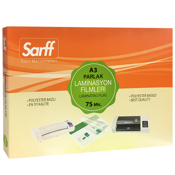 Laminasyon Filmleri SARFF 75MIC LAMİNASYON FİLMLERİ - A3(426X303MM) - 100ADET Satın Al