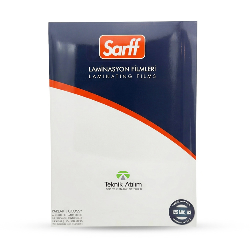 Laminasyon Makineleri SARFF PRO 125MIC LAMİNASYON FİLMLERİ - A3(426X303MM) - 100ADET Satın Al