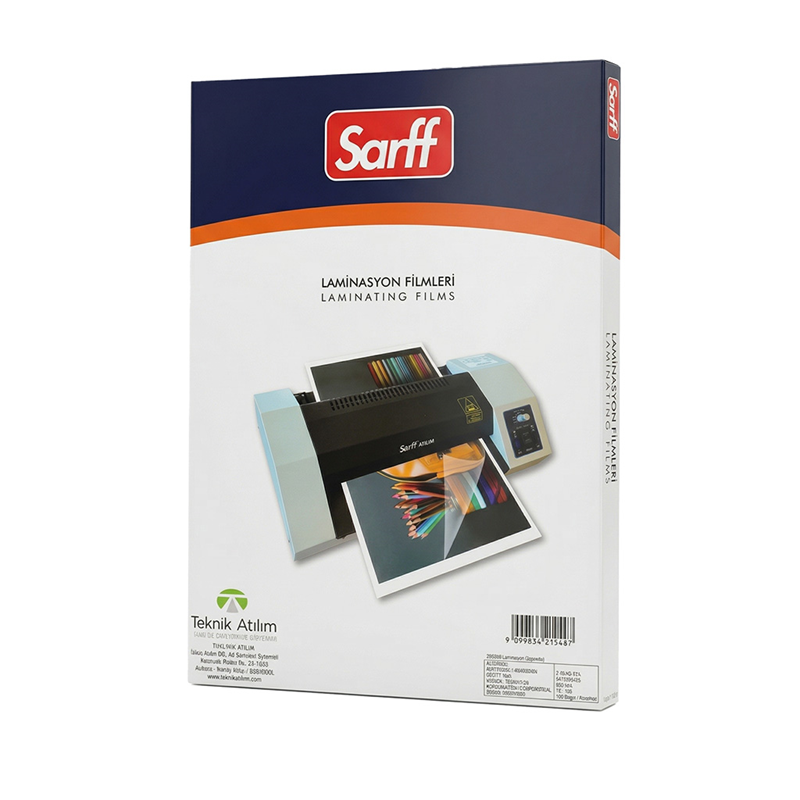Laminasyon Makineleri SARFF PRO 125MIC LAMİNASYON FİLMLERİ - A3(426X303MM) - 100ADET Satın Al