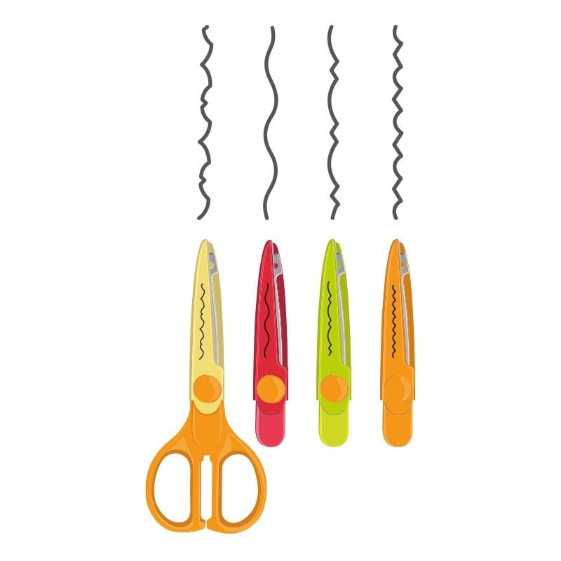 Makas ve Maket Bıçakları MILAN 14930904 ZIGZAG KESİMLİ ÇOCUK MAKASI+3KALIP Satın Al