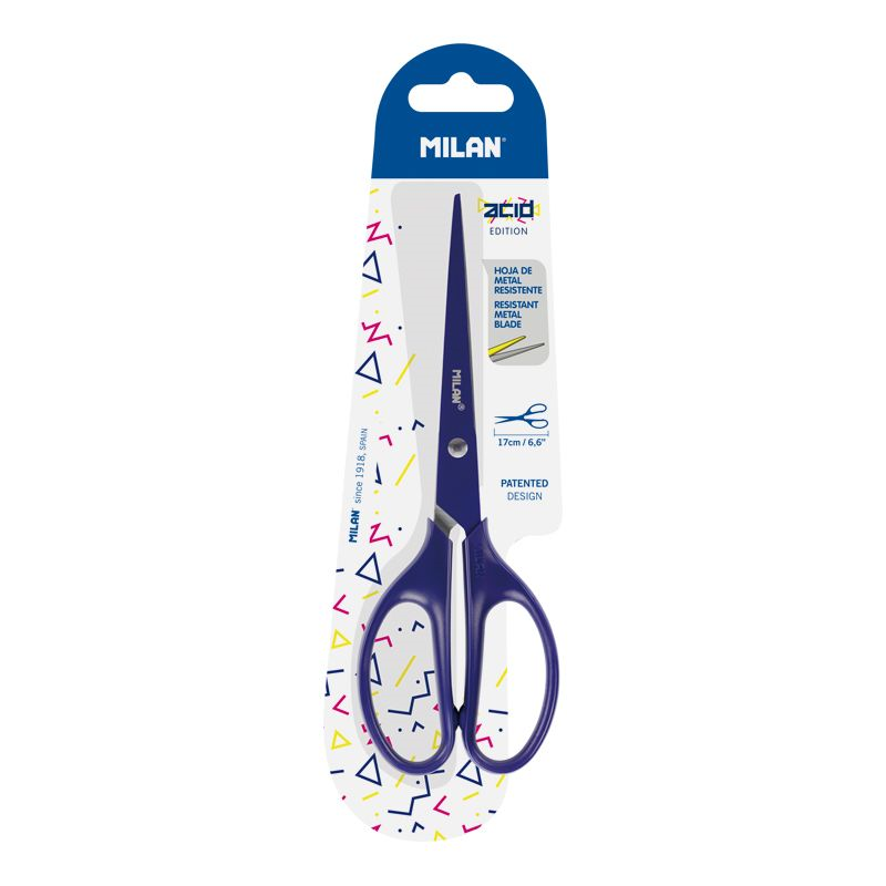 Makas ve Maket Bıçakları MILAN BWM10425B ACID OFİS TİPİ MAKAS - MAVİ - 17CM Satın Al