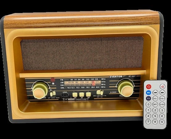Mikrofon, Kulaklık ve Hoparlör Everton RT-827 Bluetooth-USB-SD-FM Şarjlı Nostaljik Radyo (Solar Güneş Panelli) Satın Al