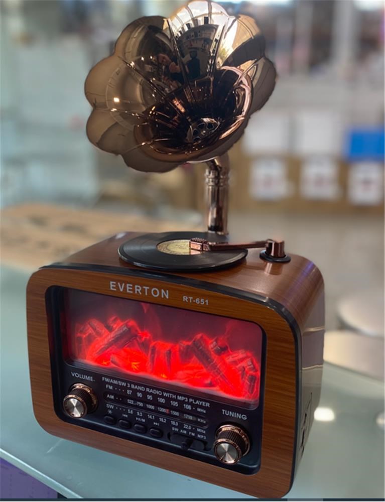 Mikrofon, Kulaklık ve Hoparlör Everton Rt-651  -Usb-Tf-Am-Fm-Sw-Blue-Connect-Tws-Usb Şarj Nostaljik Radyo Alev Işıklı Satın Al