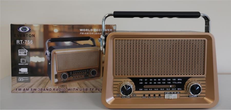 Mikrofon, Kulaklık ve Hoparlör Everton Rt-756  Bluetooth Fm-Usb-Tf-Aux Şarjlı Nostaljik Radyo Satın Al