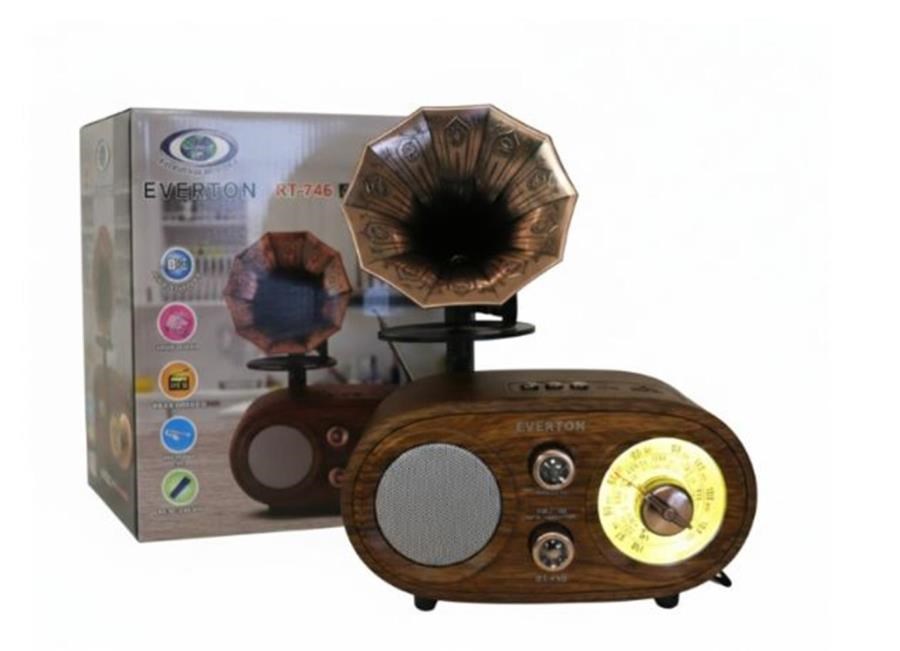 Mikrofon, Kulaklık ve Hoparlör Everton Rt-746  Bluetooth Fm-Usb-Tf-Aux  Şarjlı Nostaljik Radyo Satın Al