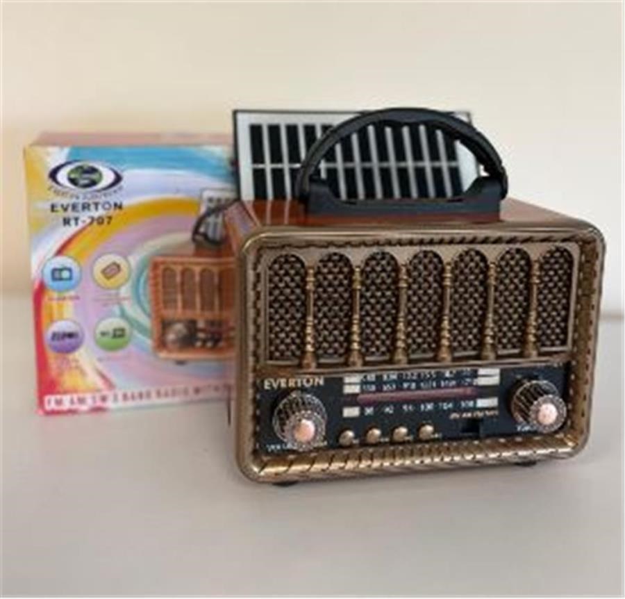 Mikrofon, Kulaklık ve Hoparlör Everton RT-707 Bluetooth-USB-SD-FM Şarjlı  Nostaljik Radyo Solarlı Radyo Satın Al