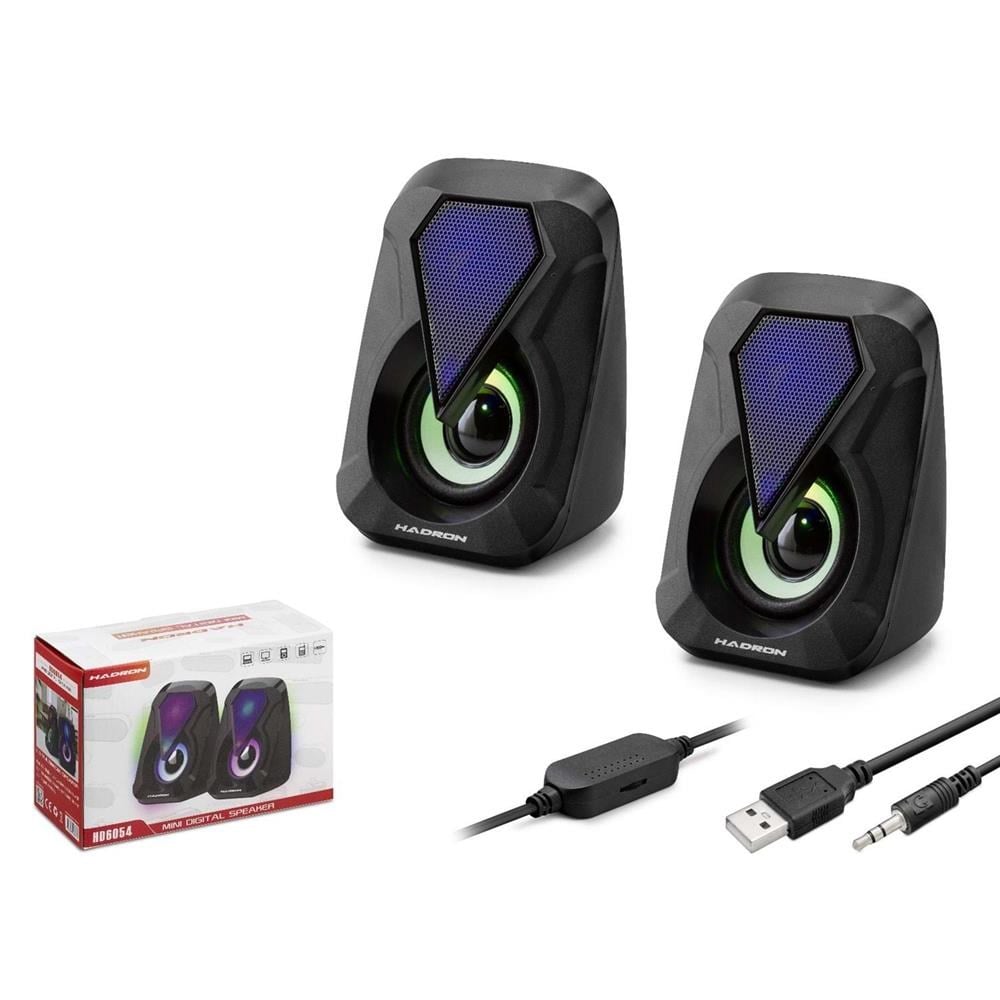 Mikrofon, Kulaklık ve Hoparlör Hadron HD6054 Bilgisayar Speaker  1.1 LEDLİ SİYAH Satın Al