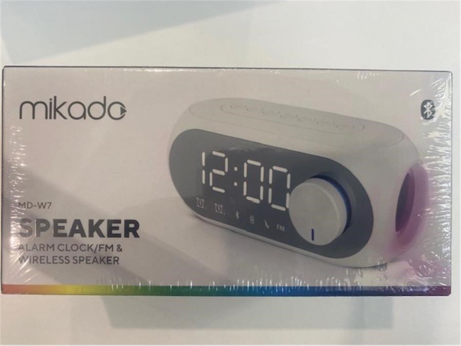 Mikrofon, Kulaklık ve Hoparlör Mikado MD-W7 1200mAh 5W Beyaz Bluetooth-Aux-Derece-Usb-FM (RADYO) Alarmlı Saat Speaker Speaker Satın Al