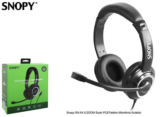 Mikrofon, Kulaklık ve Hoparlör Snopy SN-X4 X-ZOOM Siyah PC&Telefon Mikrofonlu Kulaklık Satın Al