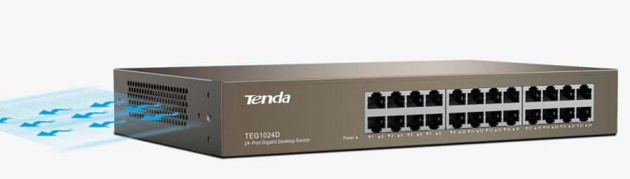 Modem ve Network Ürünleri Tenda TEG1024D 24 Port 10-100-1000 Mbps Switch Çelik Kasa Rack Mount Satın Al