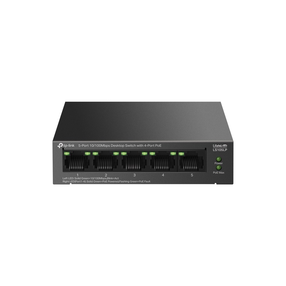 Modem ve Network Ürünleri Tp-Link LS105LP 4 Port Poe+ 10-100 Mbps Switch Metal Kasa Satın Al
