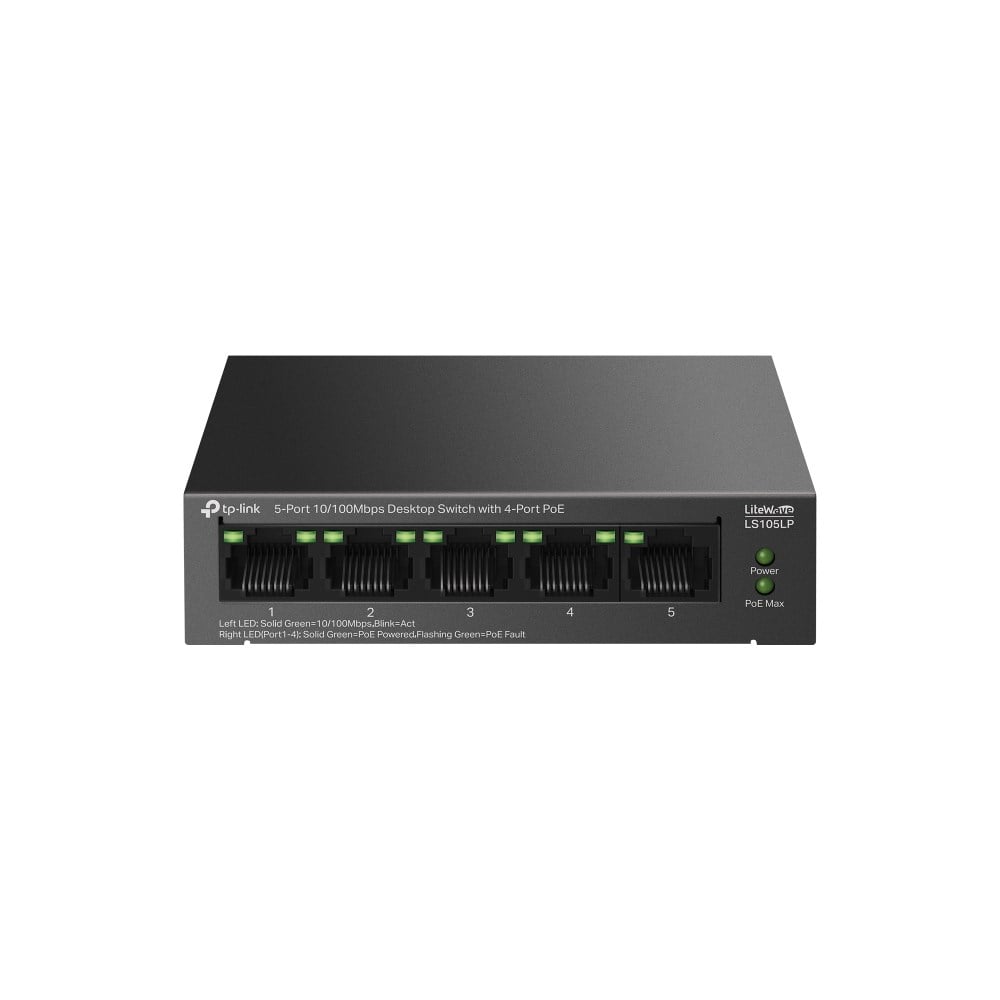 Modem ve Network Ürünleri Tp-Link LS105LP 4 Port Poe+ 10-100 Mbps Switch Metal Kasa Satın Al