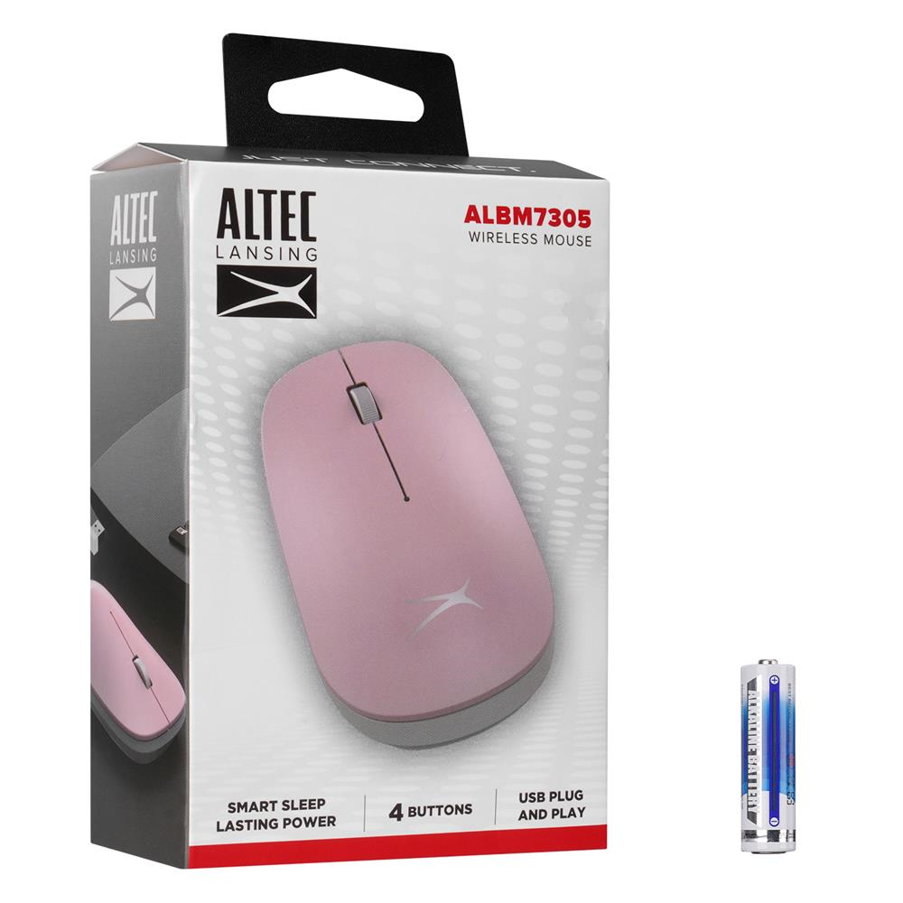 Mouse Altec Lansing ALBM7305 Pembe 2.4GHz USB 1600DPI Alkalin Pilli Kablosuz Mouse Satın Al