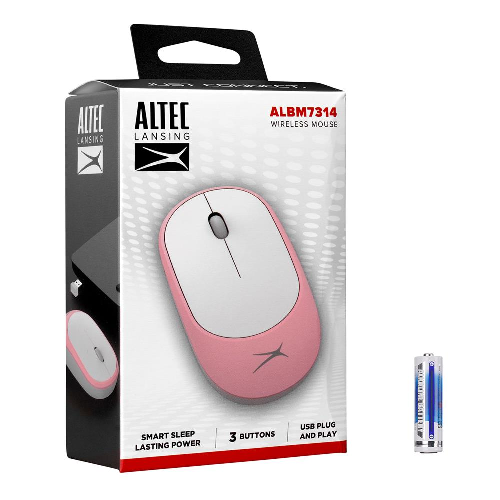Mouse Altec Lansing ALBM7314 Pembe 2.4GHz USB 1200DPI Alkalin Pilli Kablosuz Mouse Satın Al