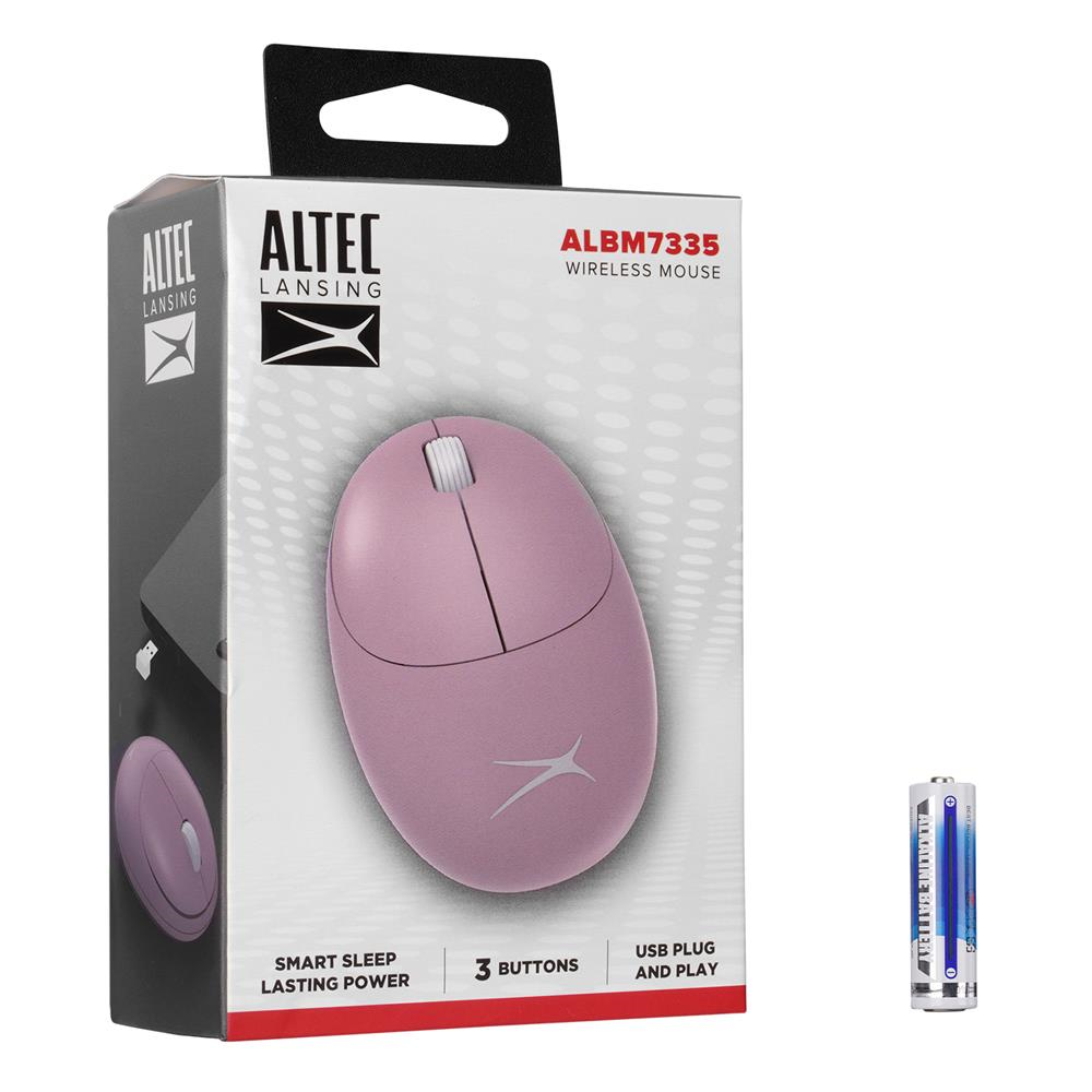 Mouse Altec Lansing ALBM7335 Pembe 2.4GHz USB 1200DPI Alkalin Pilli Kablosuz Mouse Satın Al