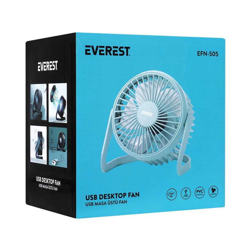 Notebook Soğutucular Everest EFN-505 Masaüstü Turkuaz Usb Fan (145mmx141mmx105 mm) Satın Al