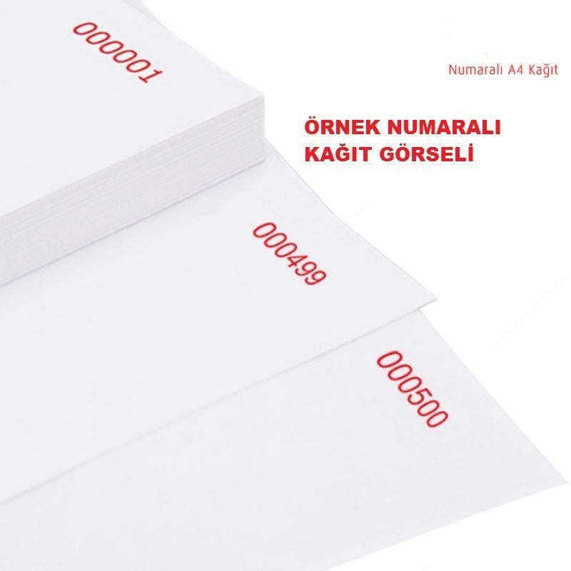 Numaralı Kağıt Numaralı Dikey A4 Kağıt 80Gr 1'den 500' e Numaralı Satın Al