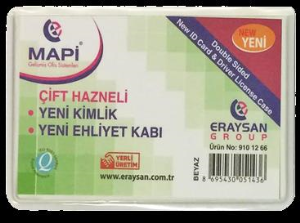 Ofis Aksesuarları MAPİ ÇİFT HAZNELİ YENİ KİMLİK-EHLİYET KABI BEYAZ 100'LÜ PAKET Satın Al