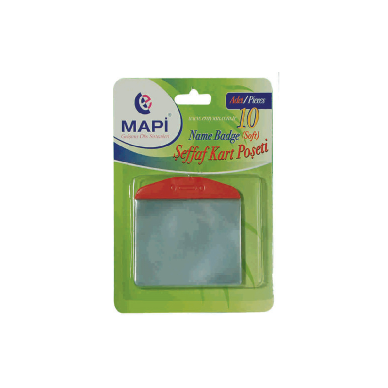 Ofis Aksesuarları MAPİ PVC KART POŞETLERİ (OVAL) KIRMIZI 10 LU BLİSTERLI Satın Al