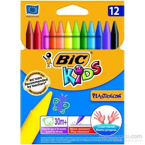 Okul Kırtasiye Bic Plastidecor Silinebilir Pastel Mum Boya 12'Li Paket Satın Al