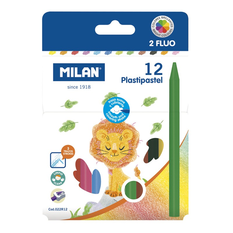 Okul Kırtasiye MILAN 022R12 PLASTIPASTEL MUM PASTEL BOYA - 12Lİ Satın Al