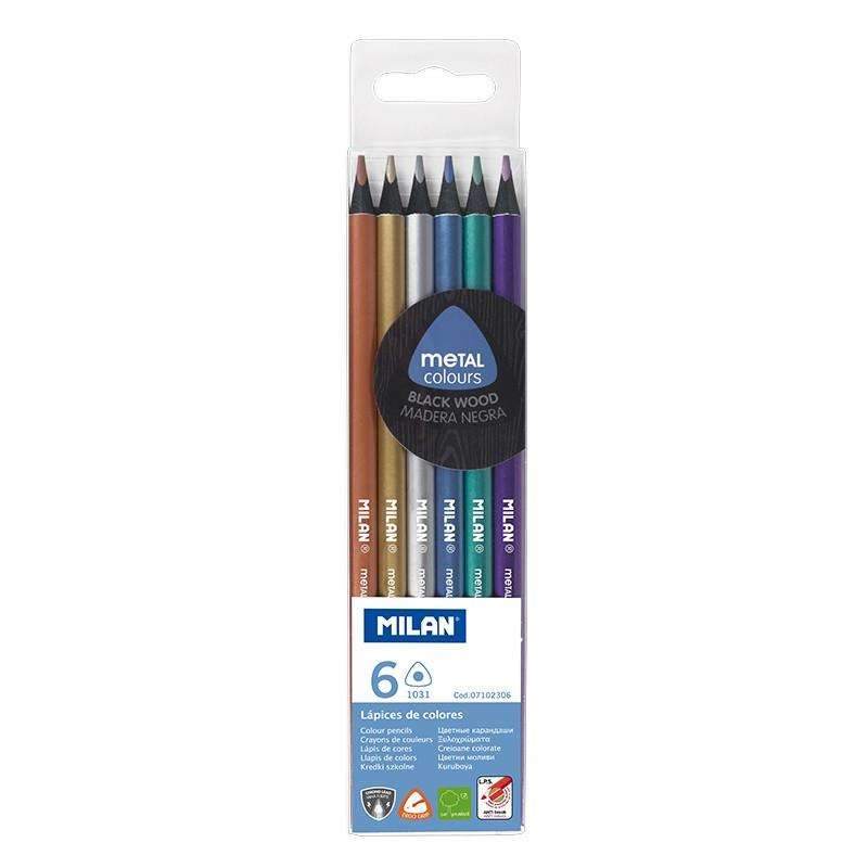 Okul Kırtasiye MILAN 7102306 BLACK WOOD METAL KURU BOYA (2,9MM UÇ) - 6'LI Satın Al