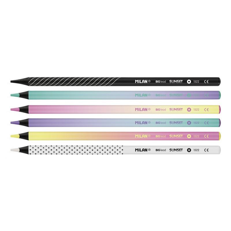 Okul Kırtasiye MILAN 71522206 SUNSET İNCE UÇLU KURU BOYA KALEMİ (3,5MM UÇ) - 6'LI Satın Al