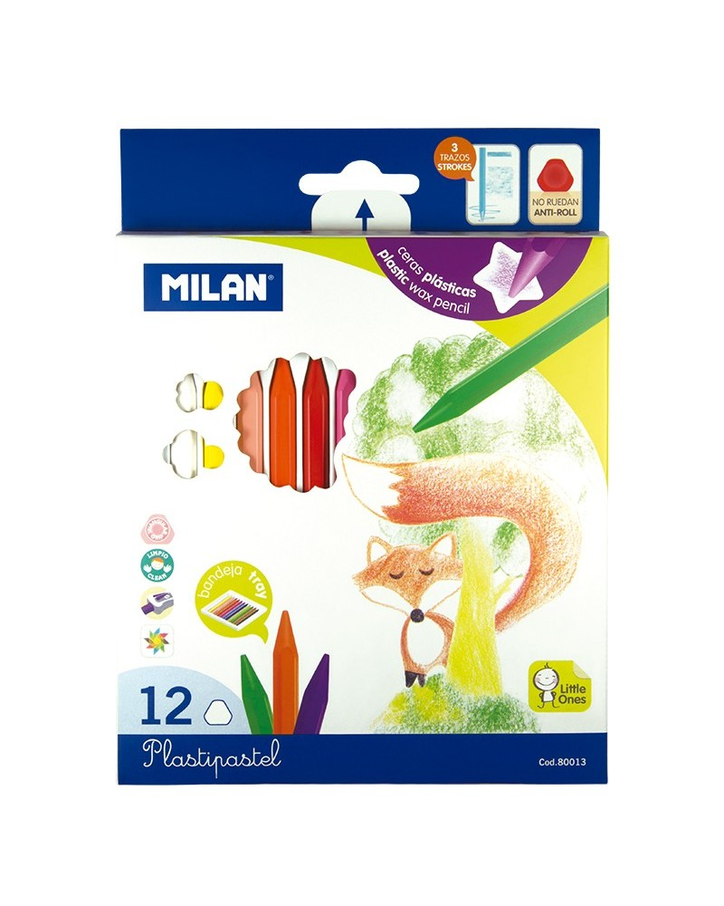 Okul Kırtasiye MILAN 80013 PLASTIPASTEL MUM PASTEL BOYA - 12'Lİ Satın Al