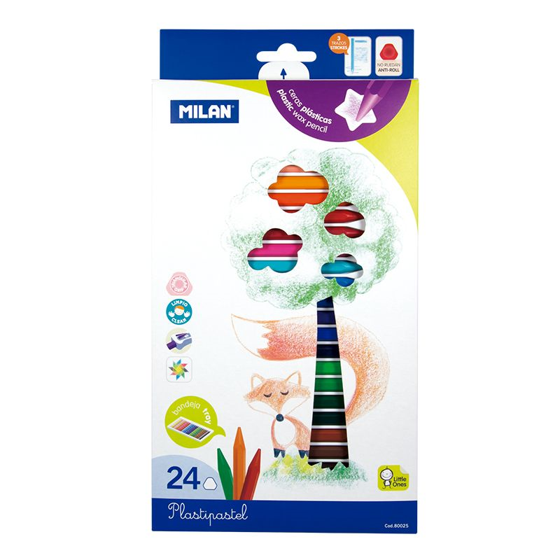 Okul Kırtasiye MILAN 80025 PLASTIPASTEL MUM PASTEL BOYA - 24'LÜ Satın Al