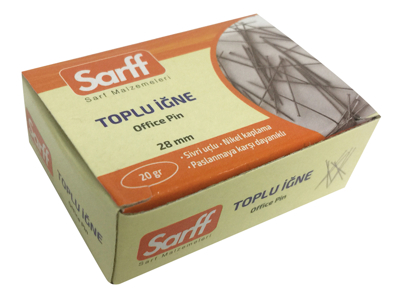 Okul Kırtasiye SARFF 28MM 20GR TOPLU İĞNE 10'LU KUTU Satın Al