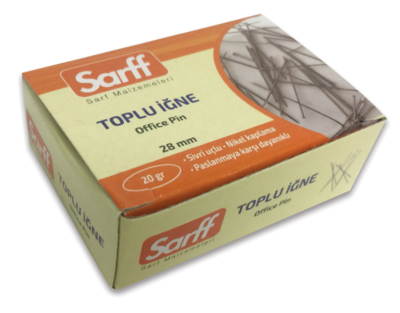 Okul Kırtasiye SARFF 28MM 20GR TOPLU İĞNE 10'LU KUTU Satın Al