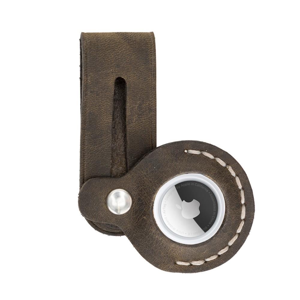 Oto Aksesuarları Apple AirTag Uyumlu Deri Anahtarlık Beta AA16 Kahve Satın Al