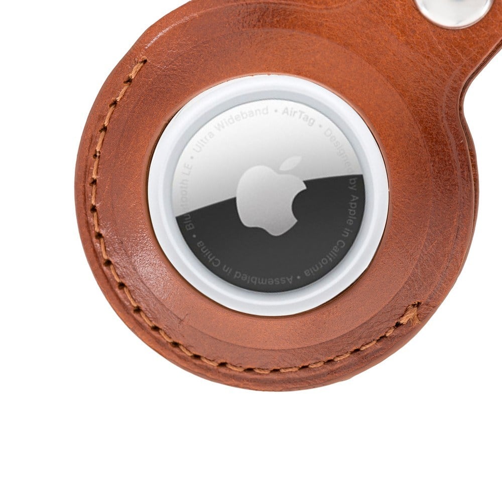 Oto Aksesuarları Apple AirTag Uyumlu Deri Anahtarlık, RST2EF Taba Satın Al