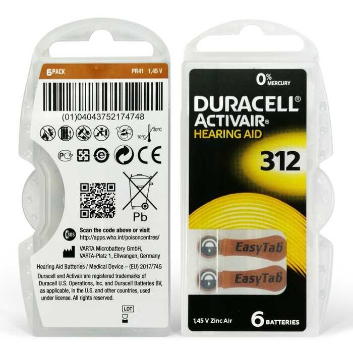 Piller Duracell Activair 312 Kulaklık Pili 6'lı Satın Al