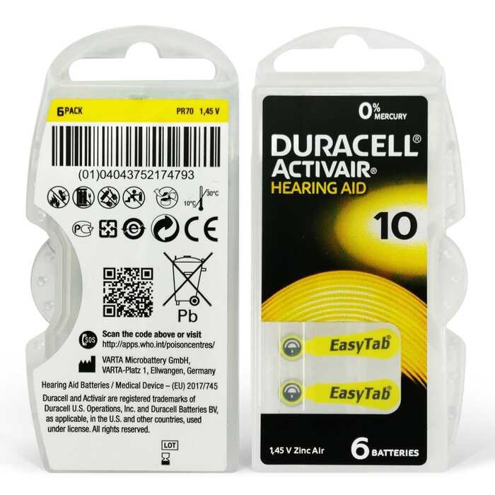 Piller Duracell Activair10 6'lı Kulaklık Pili Satın Al