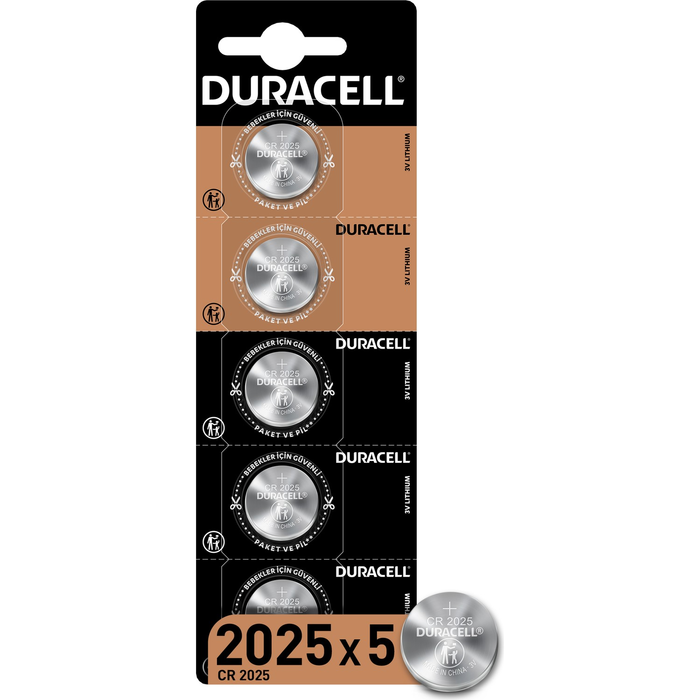 Piller DURACELL CR2025 LITHIUM 3V PİL 5Lİ Satın Al