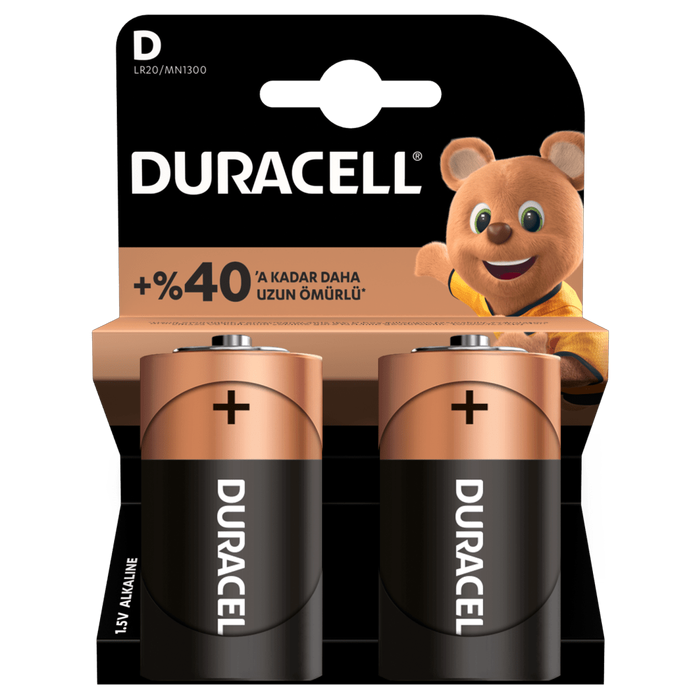 Piller Duracell D Büyük Pil 2'li Kart Satın Al
