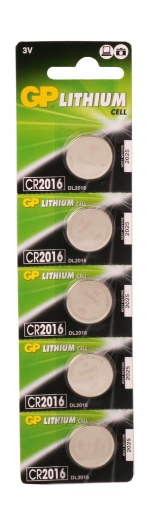 Piller Gp CR2016-C5 3V Lityum Düğme Pil 5'li Paket Satın Al