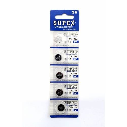 Piller Supex CR1216-C5 3V Lityum Düğme Pil 5'li Paket Satın Al