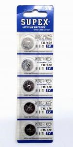 Piller Supex CR1620-C5 3V Lityum Düğme Pil 5'li Paket Satın Al