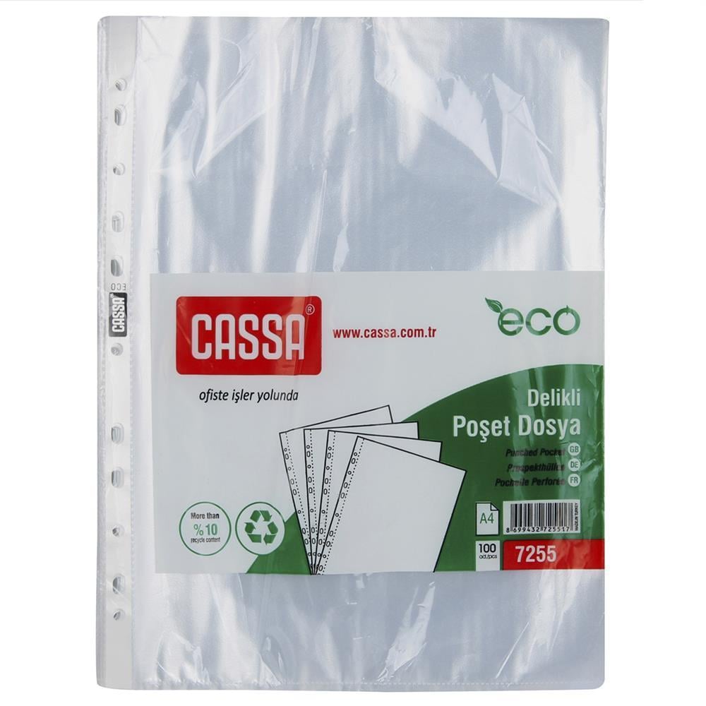 Poşet Dosyalar Cassa Poşet Dosya Eco 30 Mikron 100'Lü 10 Paket ( 1000 Adet ) Satın Al