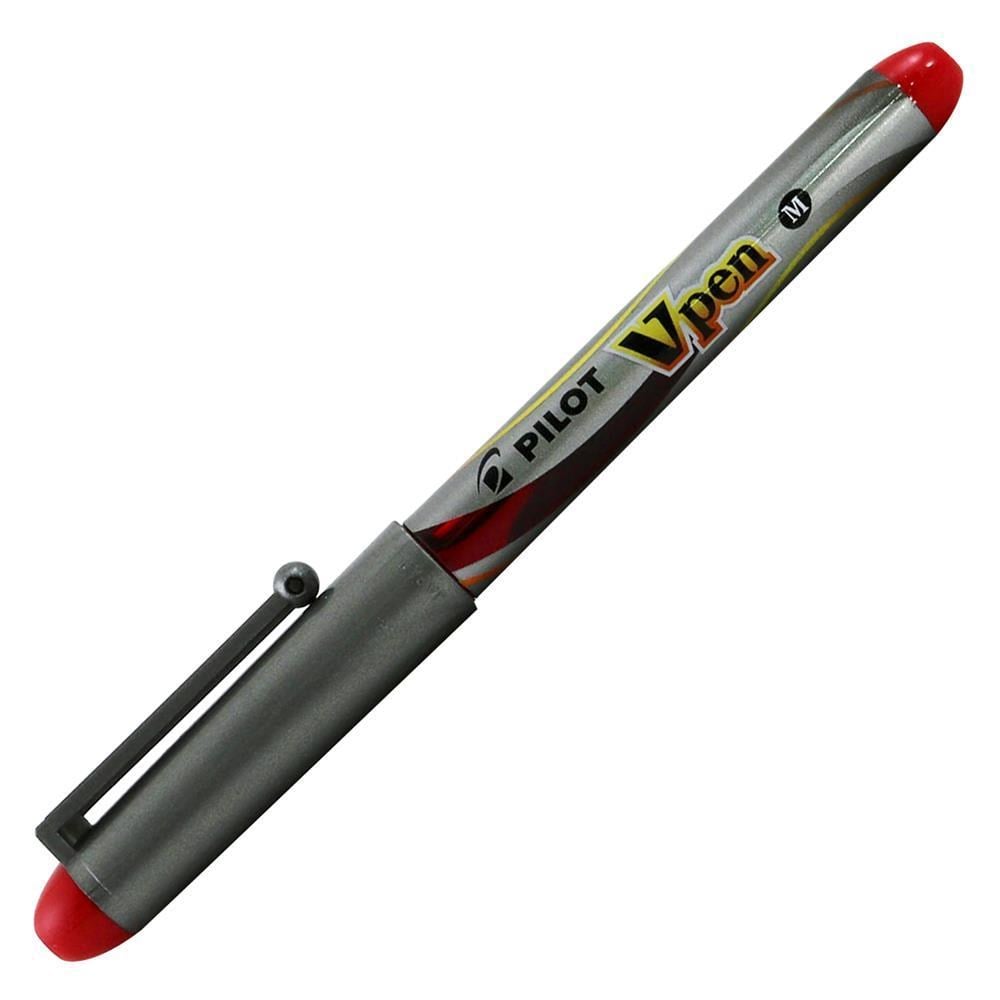 Prestij ve Dolma Kalemler Pilot V-Pen Silver Kullan-At Dolma Kalem M Kırmızı Satın Al