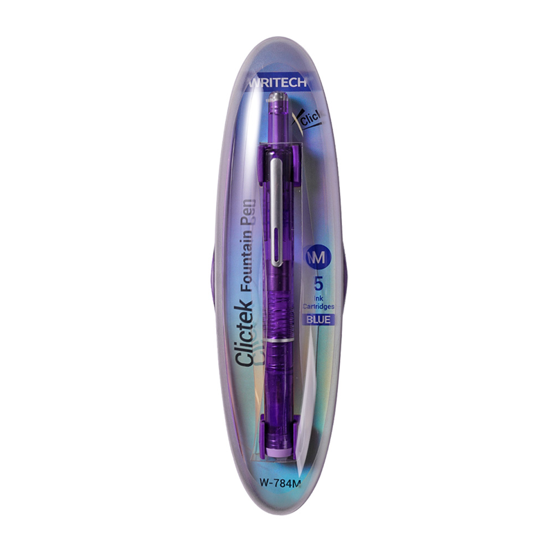 Prestij ve Dolma Kalemler WRITECH W-784M BASMALI DOLMA KALEM MOR GÖVDE (M TIP) - BLISTER Satın Al