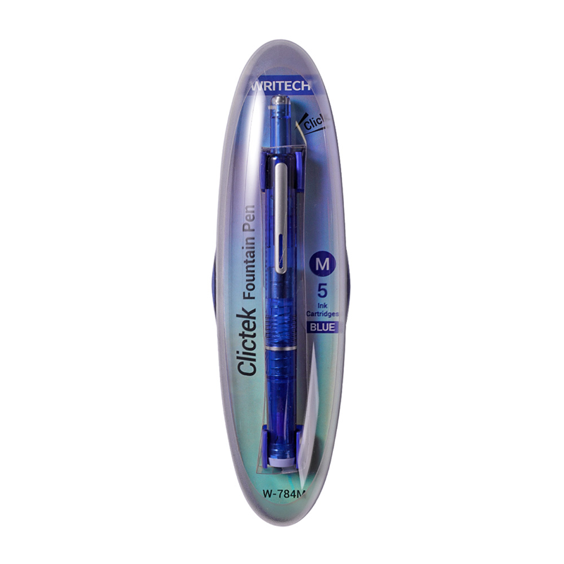 Prestij ve Dolma Kalemler WRITECH W-784M BASMALI DOLMA KALEM MAVİ GÖVDE (M TIP) - BLISTER Satın Al