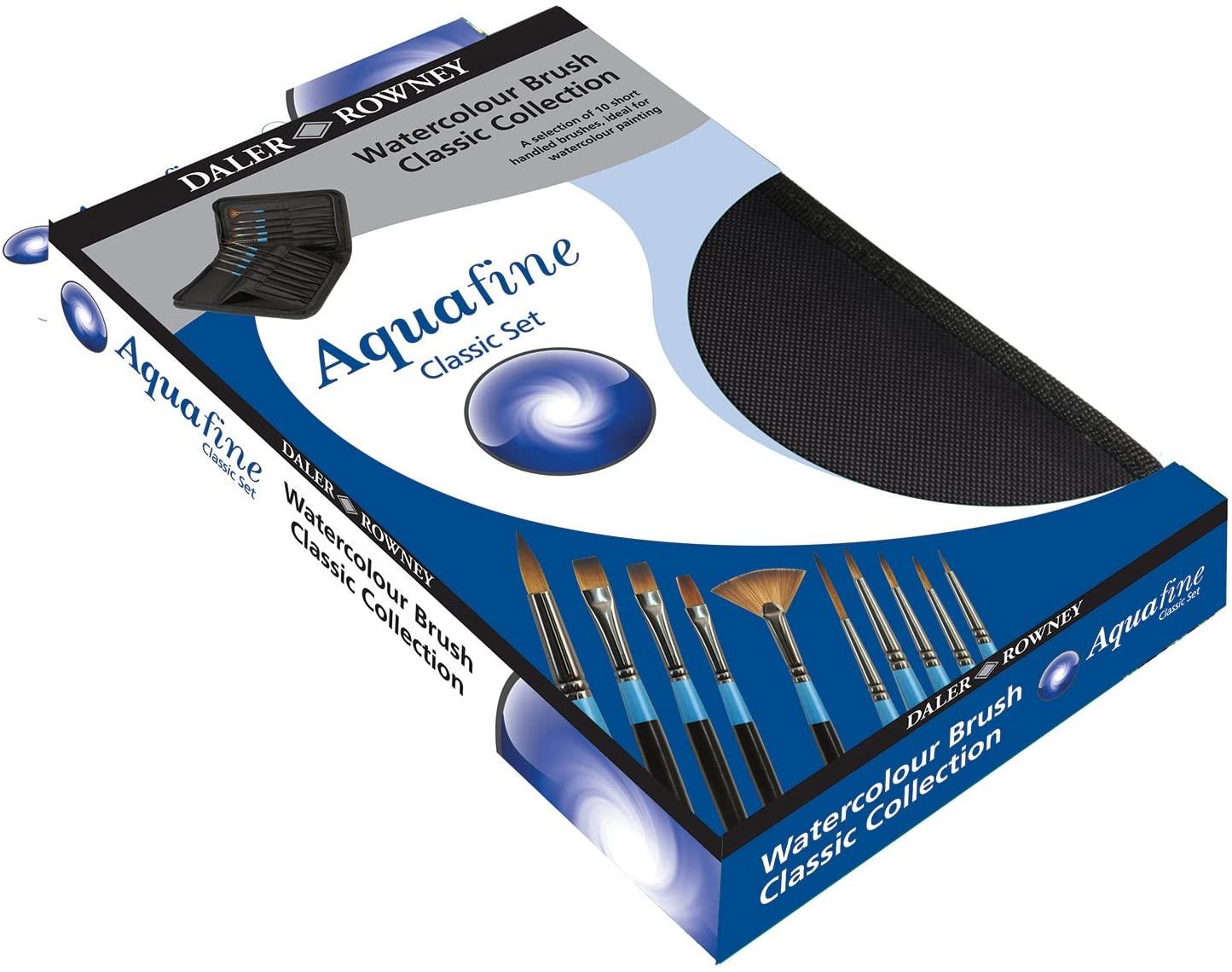 Resim Fırçaları Daler Rowney Aquafine Klasik Çantalı Fırça Seti Kısa Sap 10'lu Paket Satın Al
